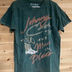 Johnny Cash Green Tee Size A 9 C 5